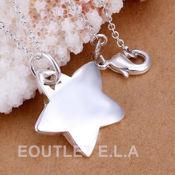 CUTE PUFF STAR SILVER NECKLACE-46cm